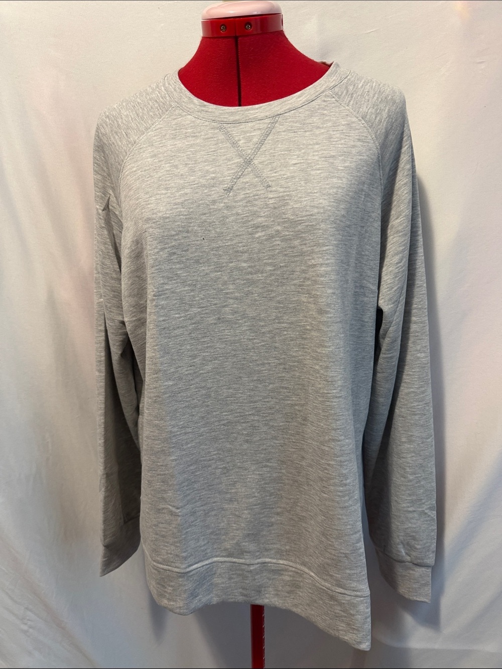 Relaxed Light Gray Crewneck Sweatshirt